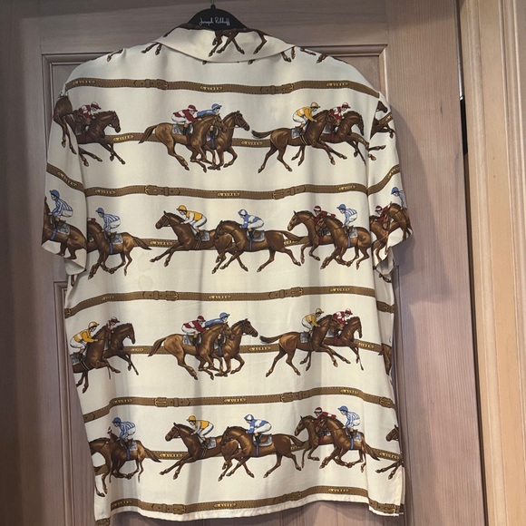 Lauren Equestrian Print Cream Shirt - Picture 6 of 8